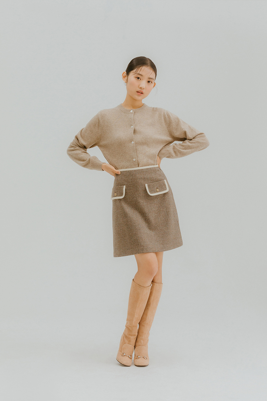 Lien tweed skirt(Beige) (2차 입고) 박보영 착용
