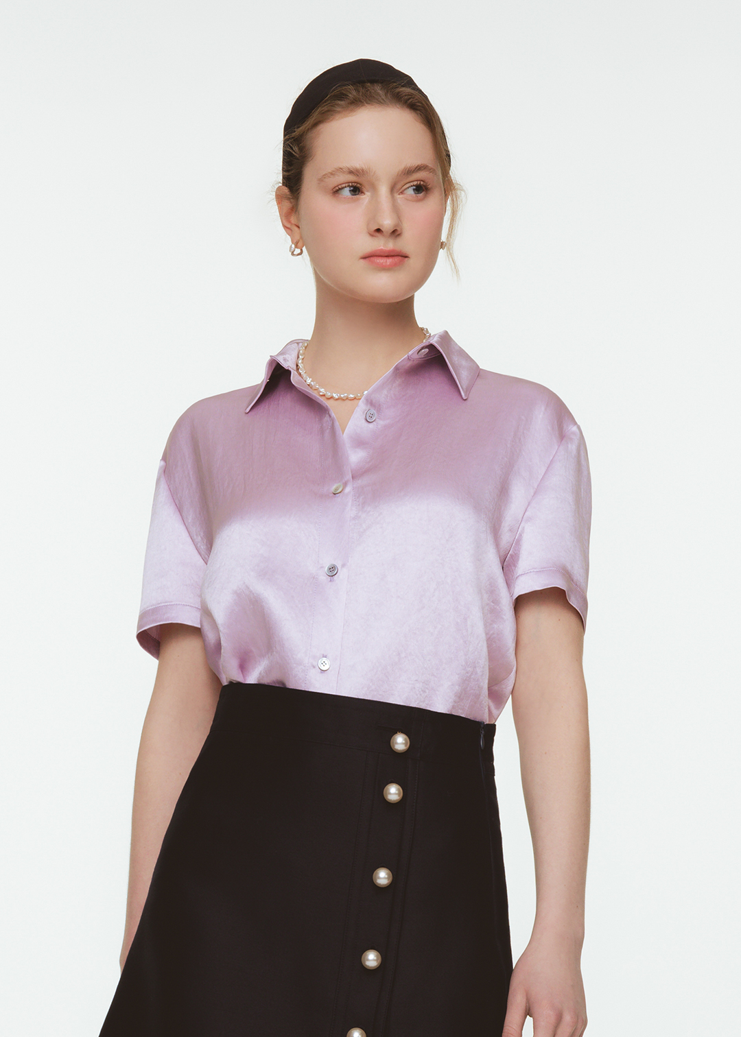 Prica Satin Shirt (Purple)