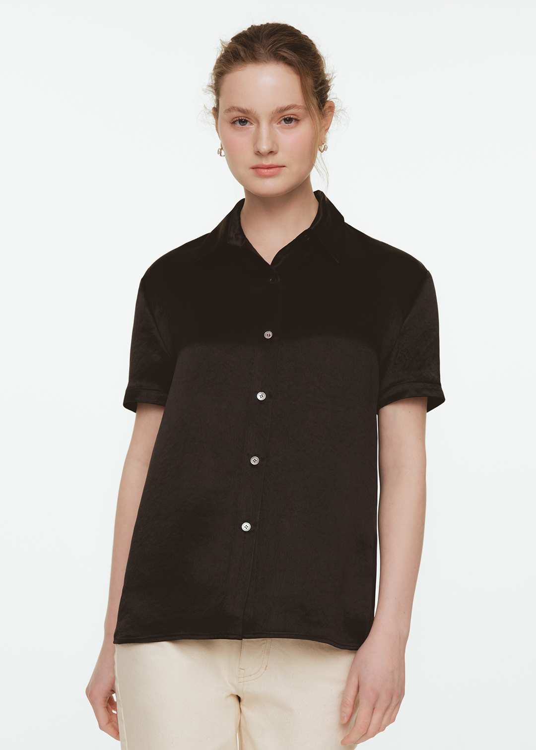 Prica Satin Shirt (Black)
